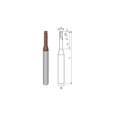 R900-Micro Diameter 4 Flutes Rib End Mill