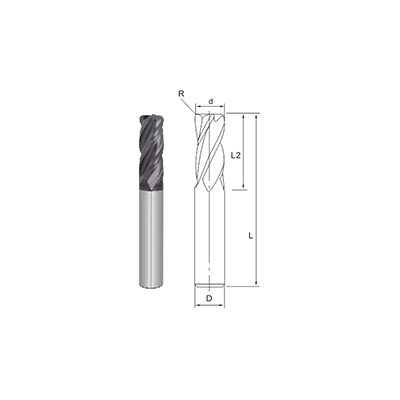 R650-4 Flutes Corner Radius End Mill