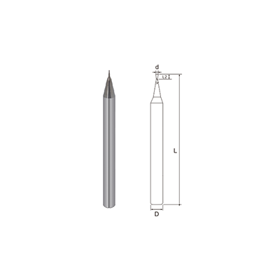 AL550-Micro Diameter Miniature 2 Flutes End Mill For Aluminum