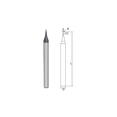 SUS-Micro Diameter Miniature 2 Flutes Ball Nose End Mill