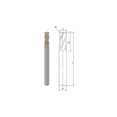 GTS-4 Flutes Unequal Spiral Corner Radius End Mill